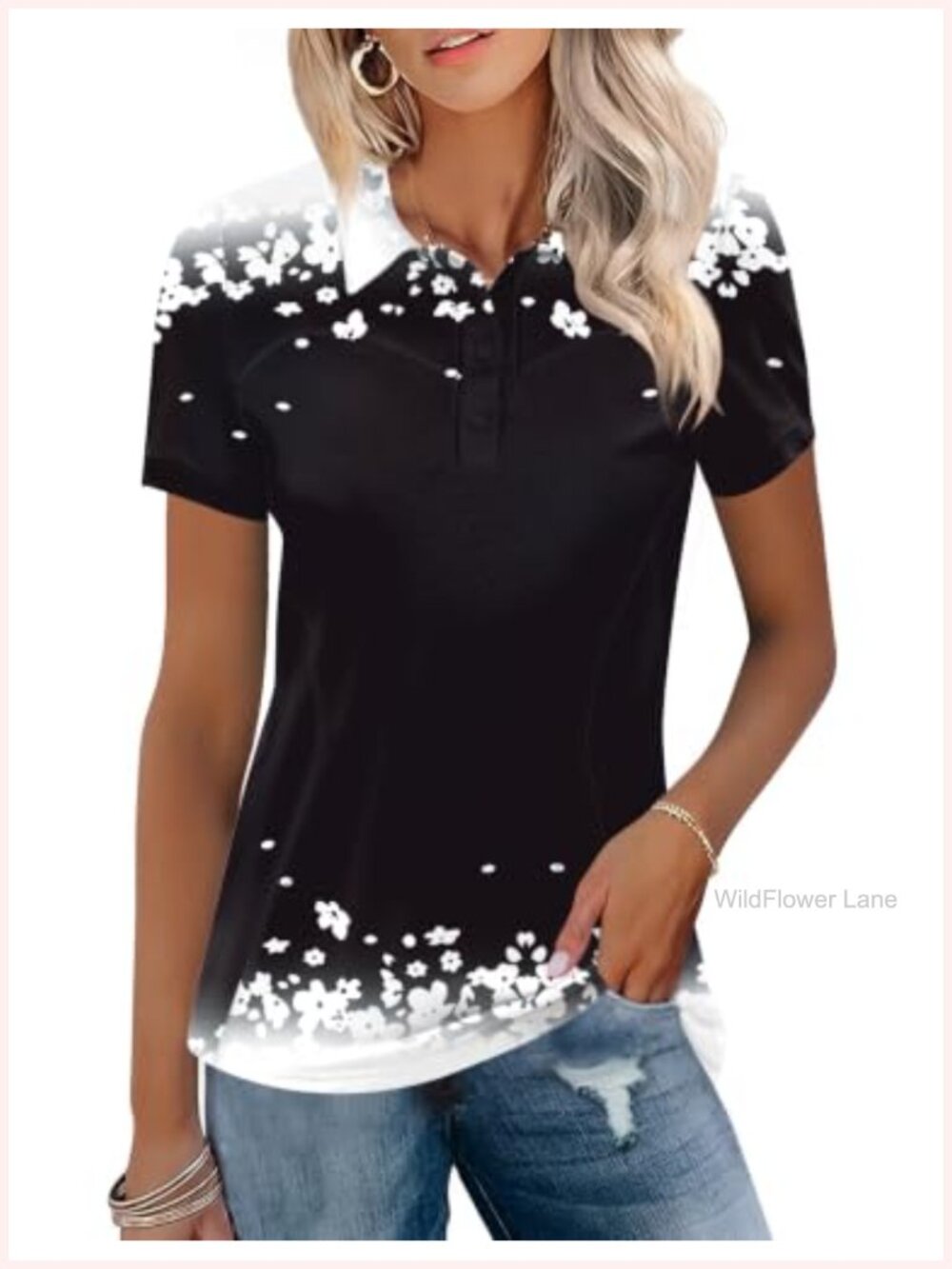 Womens Golf Polo Shirt Short Sleeve Cotton Blend Activewear Top